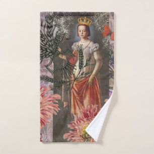Virgo Woman Astrology Whimsical Portrait Bath Towel Set