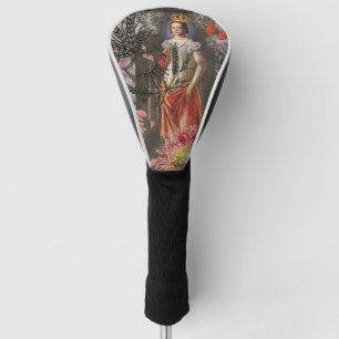 Virgo Woman Astrology Whimsical Portrait Golf Head Cover