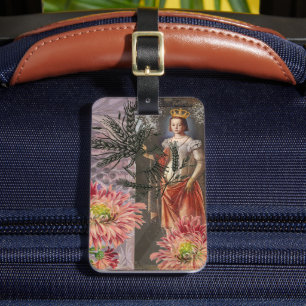 Virgo Woman Astrology Whimsical Portrait Luggage Tag