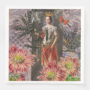 Virgo Woman Astrology Whimsical Portrait Napkin
