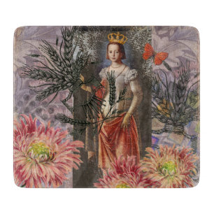 Virgo Woman Portrait Antique Colourful Rich Cutting Board