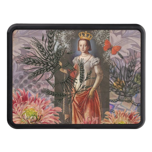 Virgo Woman Portrait Antique Colourful Rich Trailer Hitch Cover (Front)