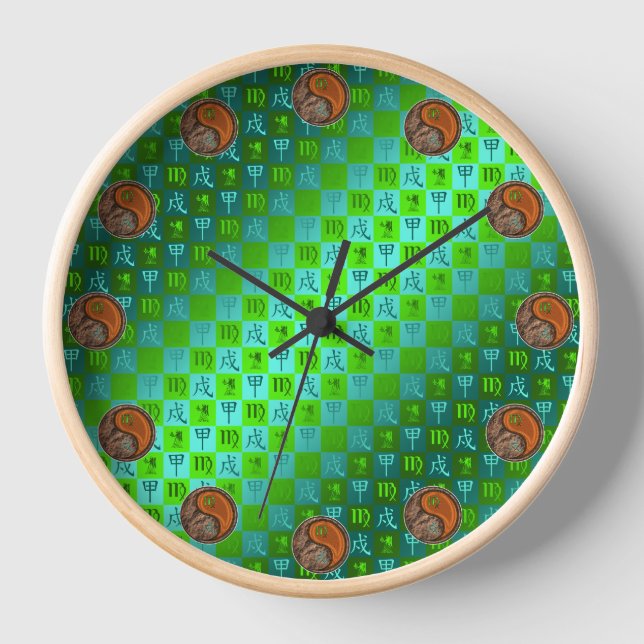 Virgo & Wood Dog Clock (Front)