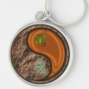 Virgo & Wood Dog Keychain