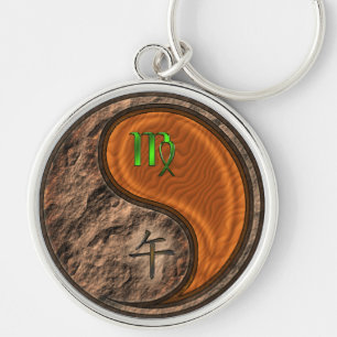 Virgo & Wood Horse Keychain