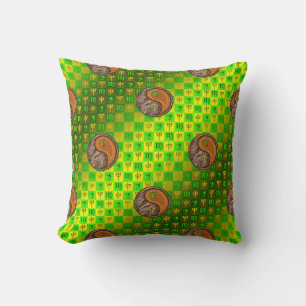 Virgo & Wood Monkey Throw Pillow