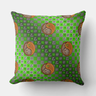 Virgo & Wood Rabbit Throw Pillow