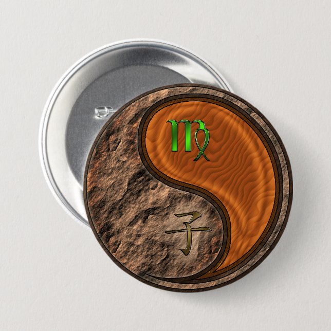 Virgo & Wood Rat 3 Inch Round Button (Front & Back)