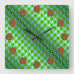 Virgo & Wood Snake Square Wall Clock