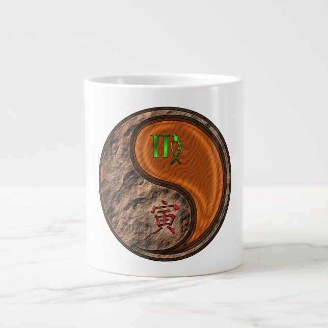 Virgo & Wood Tiger Large Coffee Mug (Front)