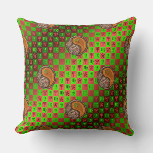 Virgo & Wood Tiger Throw Pillow