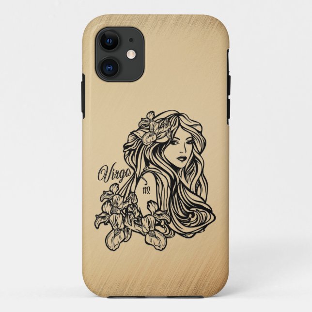 Virgo Zodiac Antique Look Case-Mate iPhone Case (Back)