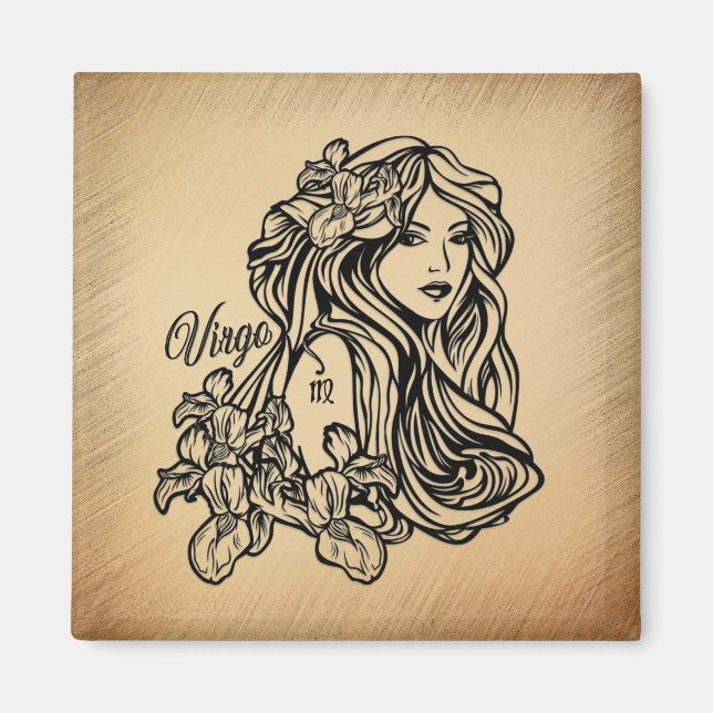 Virgo Zodiac Antique Look Magnet (Front)