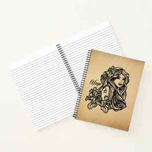 Virgo Zodiac Antique Look Notebook