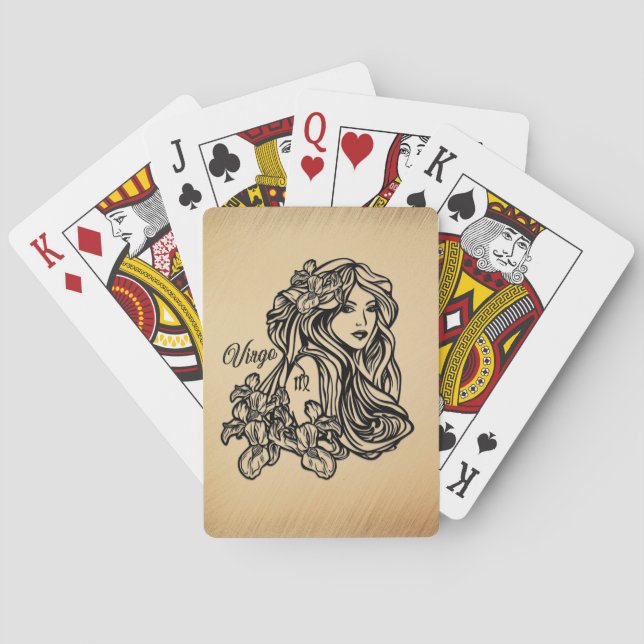 Virgo Zodiac Antique Look Playing Cards (Back)