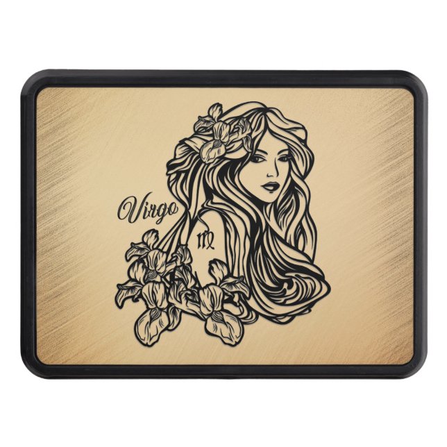 Virgo Zodiac Antique Look Trailer Hitch Cover (Front)