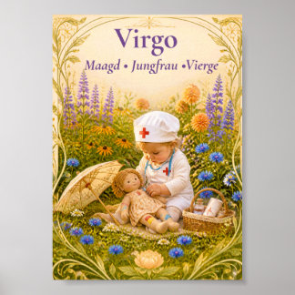 Virgo Zodiac Art | Dreamy Astrology Collection Poster