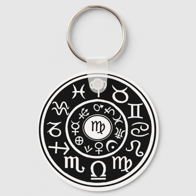 Virgo - Zodiac Astrological Constellation Keychain (Front)