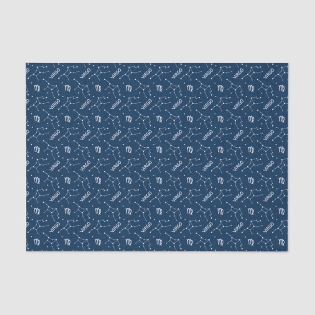 Virgo Zodiac Astrological Sign Pattern Tissue Paper (Front)