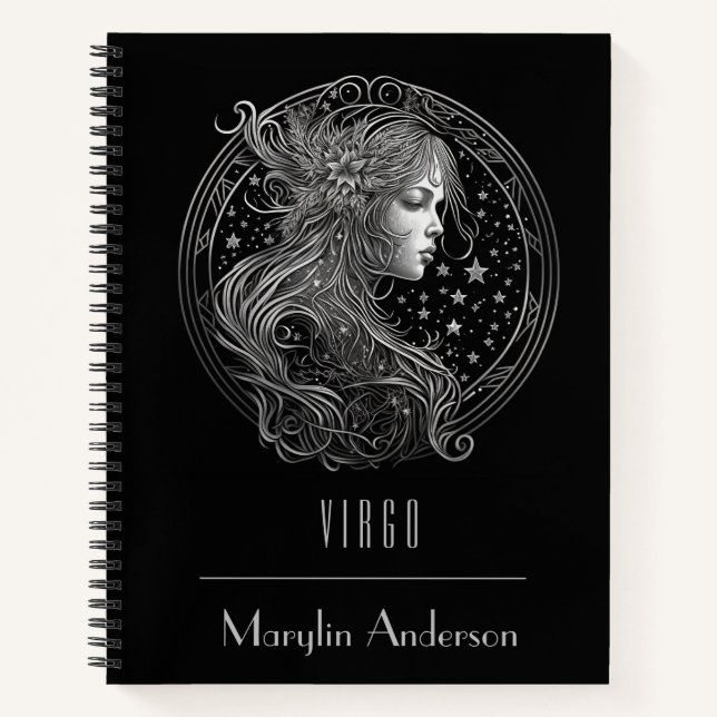 VIRGO ZODIAC ASTROLOGY CONSTELLATION CUSTOM NOTEBOOK (Front)