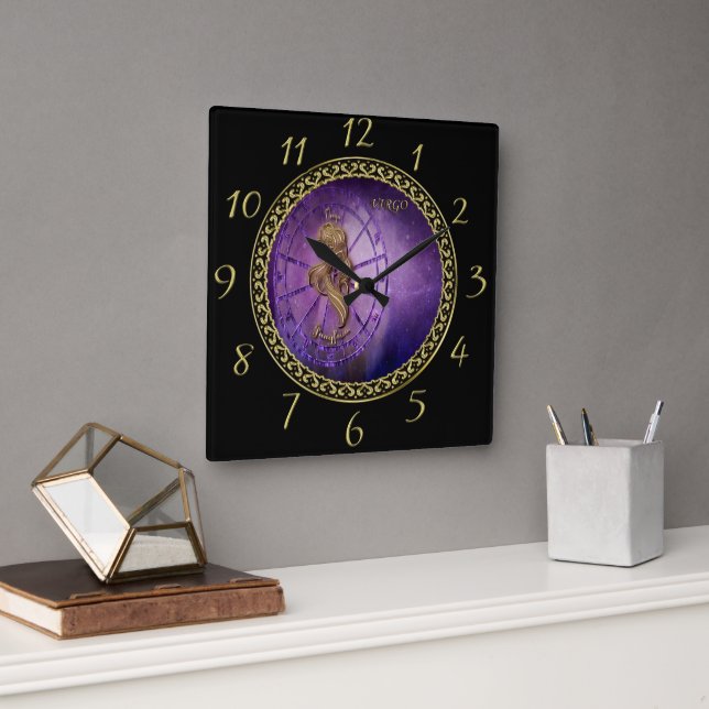 virgo Zodiac Astrology design Horoscope Square Wall Clock (Office)