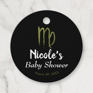 VIRGO Zodiac August September Baby Shower  Favour Tags