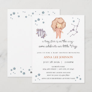 Virgo Zodiac Baby Shower Invitation