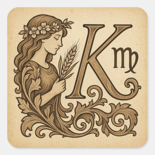 virgo Zodiac bag (K) Square Sticker (Front)