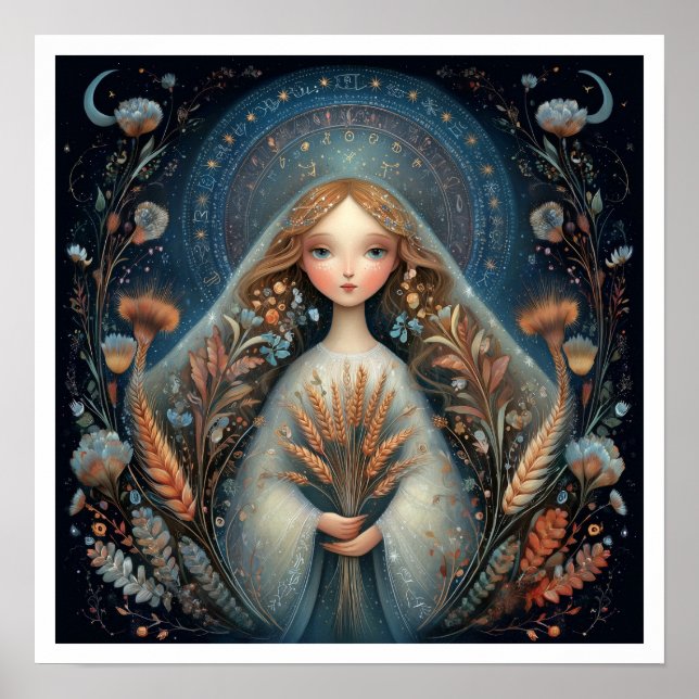 Virgo Zodiac Birth Sign Astrology Celestial (Front)