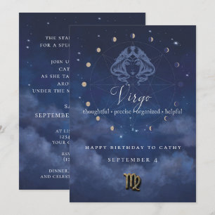 Virgo Zodiac Birthday Invitation