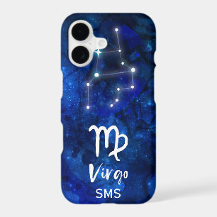 Virgo Zodiac Constellation Blue Galaxy Monogram