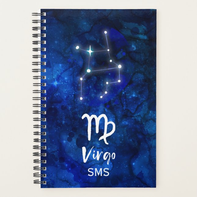 Virgo Zodiac Constellation Blue Galaxy Monogram (Devant)
