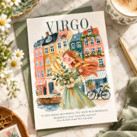 Virgo Zodiac Copenhagen Gouache Watercolor Art