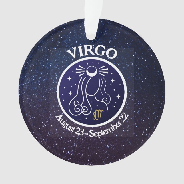 Virgo Zodiac Design Acrylic Ornament (Front)