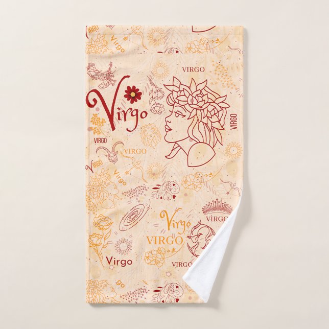 Virgo Zodiac Design Horoscope Design Hand Towel (Hand Towel)