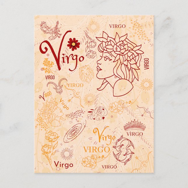 Virgo Zodiac Design Horoscope Design Postcard (Front)