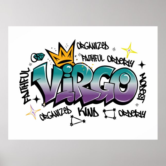 Virgo zodiac graffiti poster (Front)
