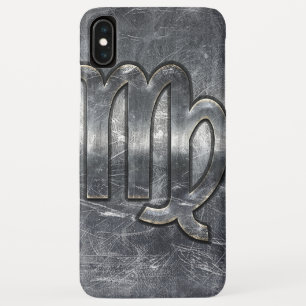 Virgo Zodiac in Silver Distressed Style iPhone XS Max Case