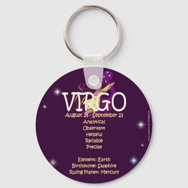 Virgo zodiac keychain (Front)