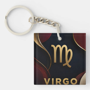Virgo Zodiac Luxury Celestial Astrology Gift Keychain