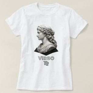 Virgo Zodiac Maiden Classical Black White Astrolog T-Shirt
