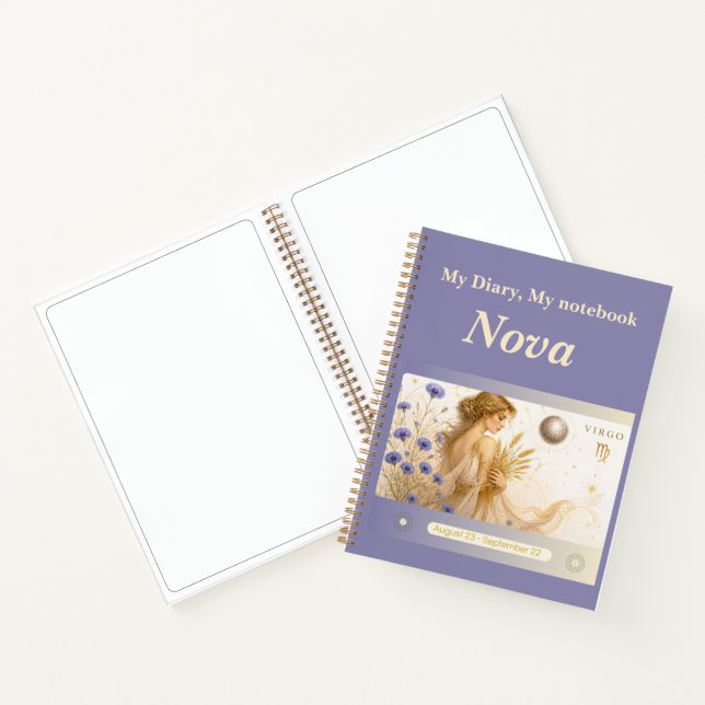 Virgo Zodiac Notebook/Diary – Art Nouveau Notebook (Inside)