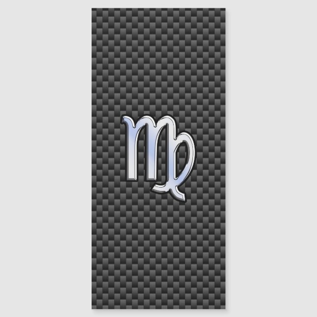 Virgo Zodiac on Charcoal Carbon Fibre Print (Front)