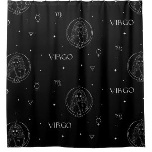 Virgo Zodiac Pattern in Black and White