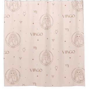Virgo Zodiac Pattern in Brown and Burgundy