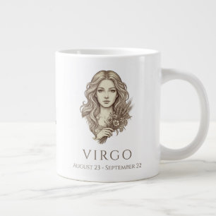 Virgo Zodiac Personalized Name & Birth Date Large Coffee Mug