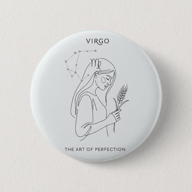 Virgo zodiac sign 2 inch round button (Front)