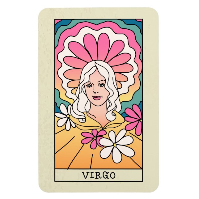 Virgo Zodiac Sign Abstract Art Vintage Magnet (Vertical)