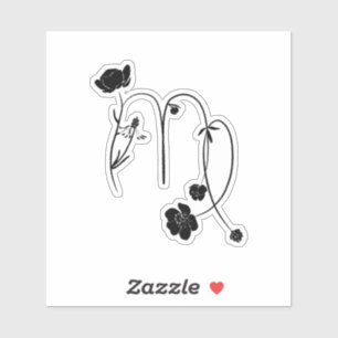 Virgo zodiac sign birth flower black chic modern 