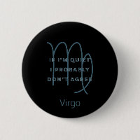 Virgo Zodiac Sign Fun Quote Blue Text Birthday